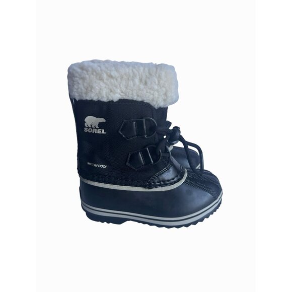 Sorel Children’s Sz 10 Yoot Pack Winter Snow Boots Nylon Black New - Picture 5 of 9